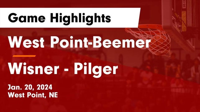 Watch this highlight video of the West Point-Beemer (West Point, NE) girls basketball team in its game West Point-Beemer  vs Wisner - Pilger  Game Highlights - Jan. 20, 2024 on Jan 20, 2024