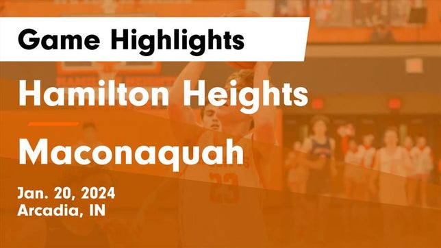 Watch this highlight video of the Hamilton Heights (Arcadia, IN) basketball team in its game Hamilton Heights  vs Maconaquah  Game Highlights - Jan. 20, 2024 on Jan 20, 2024