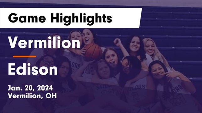 Watch this highlight video of the Vermilion (OH) girls basketball team in its game Vermilion  vs Edison  Game Highlights - Jan. 20, 2024 on Jan 20, 2024