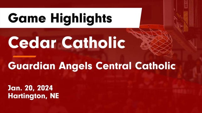 Watch this highlight video of the Cedar Catholic (Hartington, NE) basketball team in its game Cedar Catholic  vs Guardian Angels Central Catholic Game Highlights - Jan. 20, 2024 on Jan 20, 2024