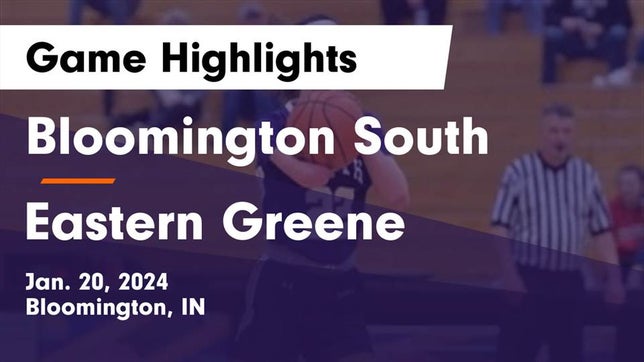 Watch this highlight video of the Bloomington South (Bloomington, IN) girls basketball team in its game Bloomington South  vs Eastern Greene  Game Highlights - Jan. 20, 2024 on Jan 20, 2024