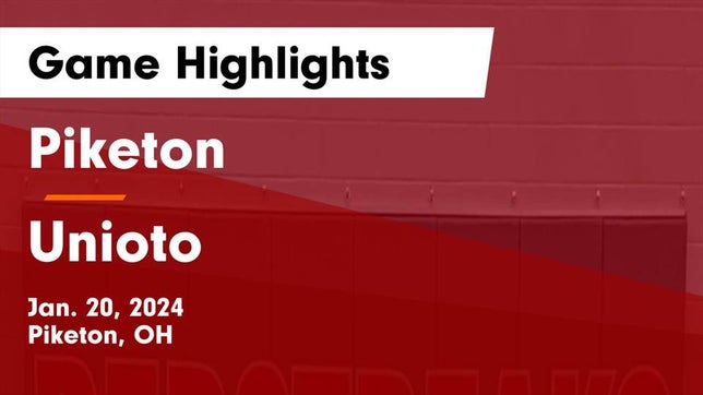 Watch this highlight video of the Piketon (OH) girls basketball team in its game Piketon  vs Unioto  Game Highlights - Jan. 20, 2024 on Jan 20, 2024