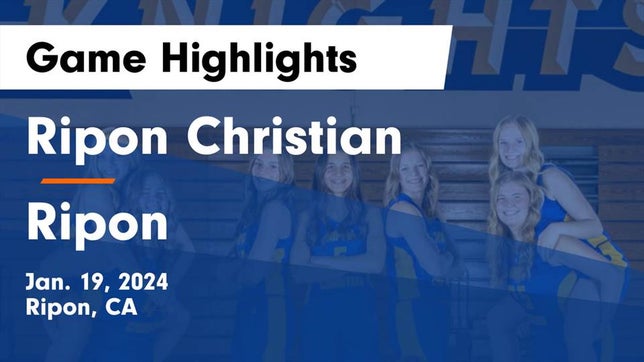 Watch this highlight video of the Ripon Christian (Ripon, CA) girls basketball team in its game Ripon Christian  vs Ripon  Game Highlights - Jan. 19, 2024 on Jan 19, 2024