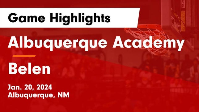 Watch this highlight video of the Albuquerque Academy (Albuquerque, NM) girls basketball team in its game Albuquerque Academy  vs Belen  Game Highlights - Jan. 20, 2024 on Jan 20, 2024