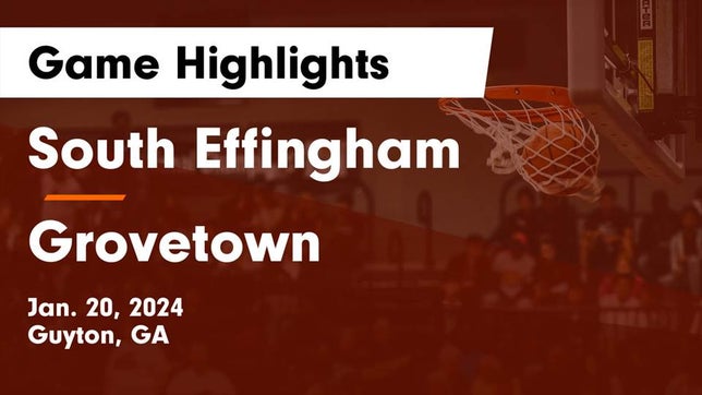 Watch this highlight video of the South Effingham (Guyton, GA) girls basketball team in its game South Effingham  vs Grovetown  Game Highlights - Jan. 20, 2024 on Jan 20, 2024