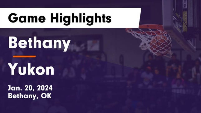 Watch this highlight video of the Bethany (OK) basketball team in its game Bethany  vs Yukon  Game Highlights - Jan. 20, 2024 on Jan 20, 2024