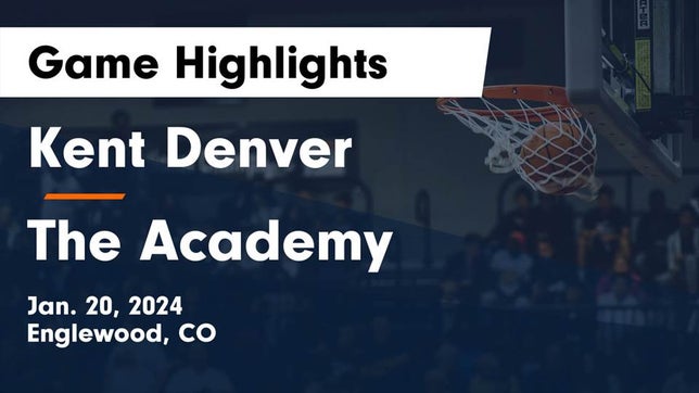 Watch this highlight video of the Kent Denver (Englewood, CO) girls basketball team in its game Kent Denver  vs The Academy Game Highlights - Jan. 20, 2024 on Jan 20, 2024