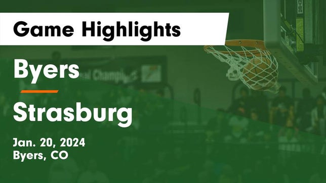 Watch this highlight video of the Byers (CO) basketball team in its game Byers  vs Strasburg  Game Highlights - Jan. 20, 2024 on Jan 20, 2024