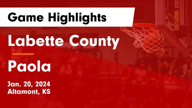 Watch this highlight video of the Labette County (Altamont, KS) basketball team in its game Labette County  vs Paola  Game Highlights - Jan. 20, 2024 on Jan 20, 2024