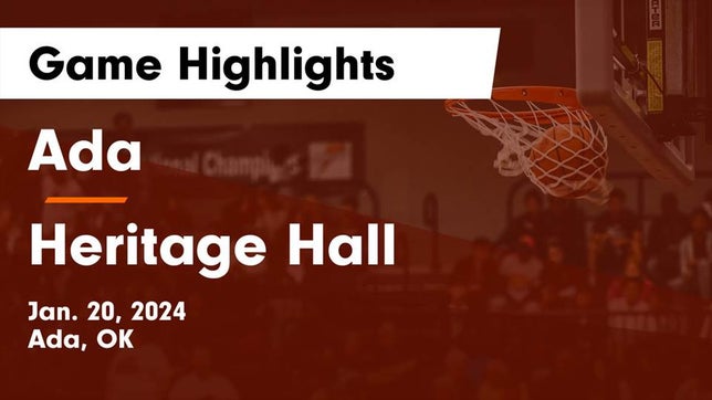 Watch this highlight video of the Ada (OK) girls basketball team in its game Ada  vs Heritage Hall  Game Highlights - Jan. 20, 2024 on Jan 20, 2024