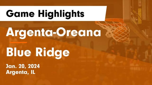Watch this highlight video of the Argenta-Oreana (Argenta, IL) basketball team in its game Argenta-Oreana  vs Blue Ridge  Game Highlights - Jan. 20, 2024 on Jan 20, 2024