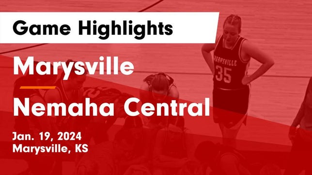 Watch this highlight video of the Marysville (KS) girls basketball team in its game Marysville  vs Nemaha Central  Game Highlights - Jan. 19, 2024 on Jan 19, 2024