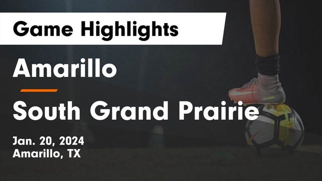 Watch this highlight video of the Amarillo (TX) girls soccer team in its game Amarillo  vs South Grand Prairie  Game Highlights - Jan. 20, 2024 on Jan 20, 2024