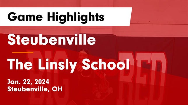 Watch this highlight video of the Steubenville (OH) girls basketball team in its game Steubenville  vs The Linsly School Game Highlights - Jan. 22, 2024 on Jan 22, 2024