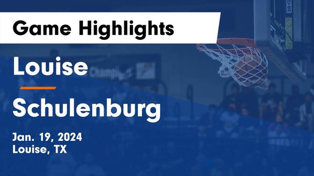 Watch this highlight video of the Louise (TX) girls basketball team in its game Louise  vs Schulenburg  Game Highlights - Jan. 19, 2024 on Jan 19, 2024