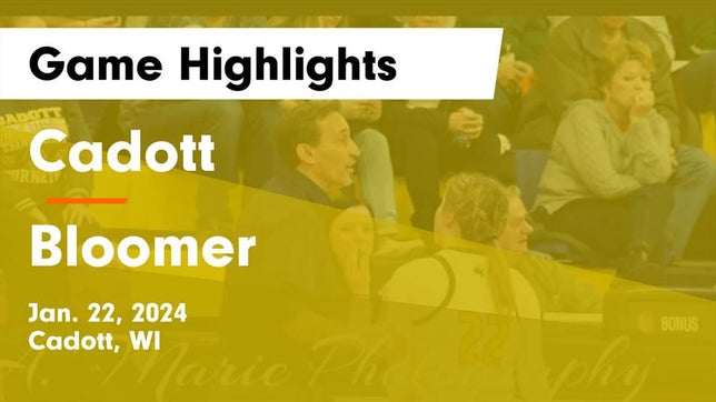 Watch this highlight video of the Cadott (WI) girls basketball team in its game Cadott  vs Bloomer  Game Highlights - Jan. 22, 2024 on Jan 22, 2024