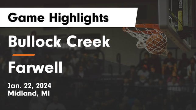 Watch this highlight video of the Bullock Creek (Midland, MI) girls basketball team in its game Bullock Creek  vs Farwell  Game Highlights - Jan. 22, 2024 on Jan 22, 2024