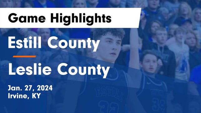 Watch this highlight video of the Estill County (Irvine, KY) basketball team in its game Estill County  vs Leslie County  Game Highlights - Jan. 27, 2024 on Jan 27, 2024