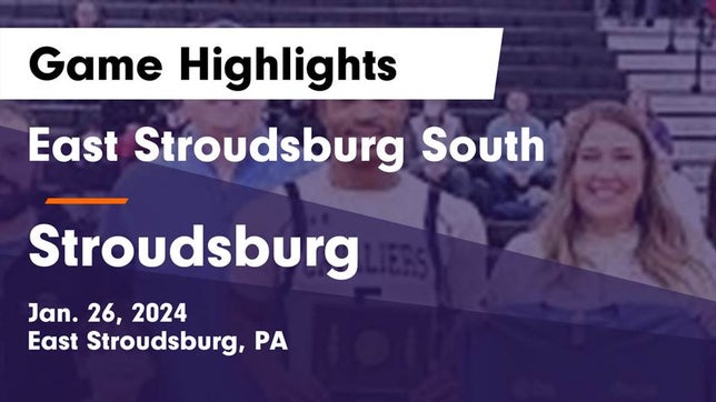 Watch this highlight video of the East Stroudsburg South (East Stroudsburg, PA) basketball team in its game East Stroudsburg  South vs Stroudsburg  Game Highlights - Jan. 26, 2024 on Jan 26, 2024