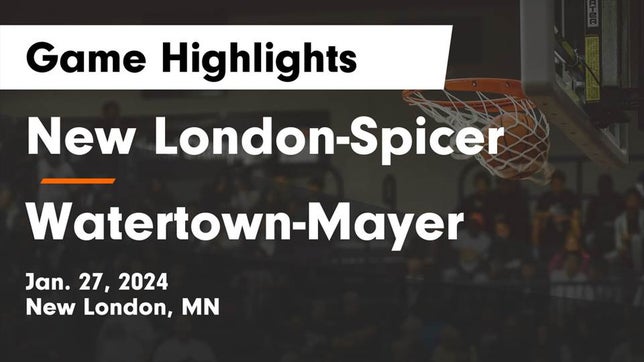 Watch this highlight video of the New London-Spicer (New London, MN) basketball team in its game New London-Spicer  vs Watertown-Mayer  Game Highlights - Jan. 27, 2024 on Jan 26, 2024
