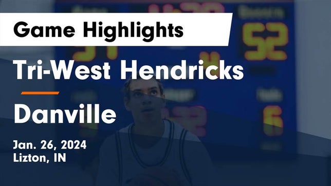 Watch this highlight video of the Tri-West Hendricks (Lizton, IN) basketball team in its game Tri-West Hendricks  vs Danville  Game Highlights - Jan. 26, 2024 on Jan 26, 2024