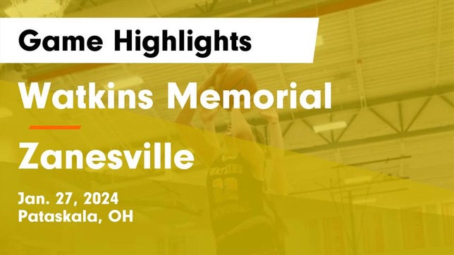 Watch this highlight video of the Watkins Memorial (Pataskala, OH) girls basketball team in its game Watkins Memorial  vs Zanesville  Game Highlights - Jan. 27, 2024 on Jan 27, 2024