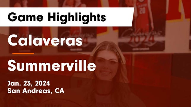 Watch this highlight video of the Calaveras (San Andreas, CA) girls basketball team in its game Calaveras  vs Summerville  Game Highlights - Jan. 23, 2024 on Jan 23, 2024