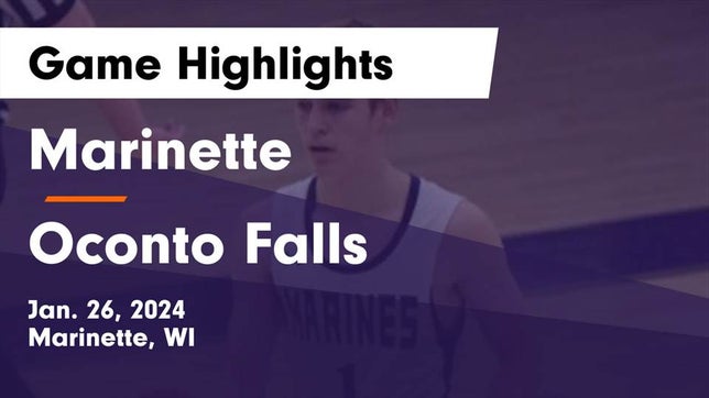 Watch this highlight video of the Marinette (WI) basketball team in its game Marinette  vs Oconto Falls  Game Highlights - Jan. 26, 2024 on Jan 26, 2024