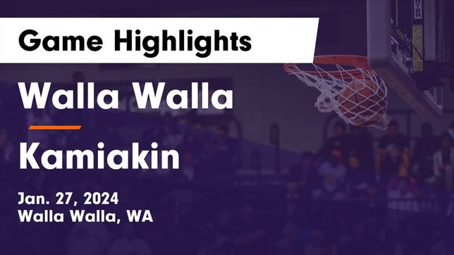Watch this highlight video of the Walla Walla (WA) girls basketball team in its game Walla Walla  vs Kamiakin  Game Highlights - Jan. 27, 2024 on Jan 27, 2024