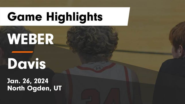 Watch this highlight video of the Weber (Pleasant View, UT) basketball team in its game WEBER  vs Davis  Game Highlights - Jan. 26, 2024 on Jan 26, 2024