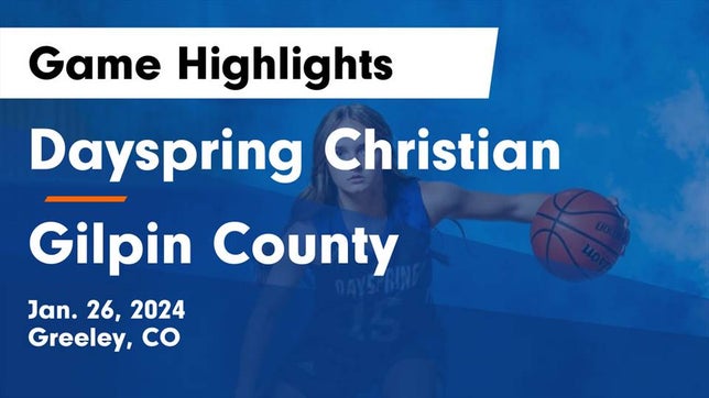 Watch this highlight video of the Dayspring Christian Academy (Greeley, CO) girls basketball team in its game Dayspring Christian  vs Gilpin County  Game Highlights - Jan. 26, 2024 on Jan 26, 2024