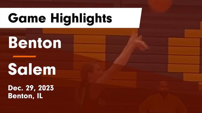 Watch this highlight video of the Benton (IL) girls basketball team in its game Benton  vs Salem  Game Highlights - Dec. 29, 2023 on Dec 29, 2023