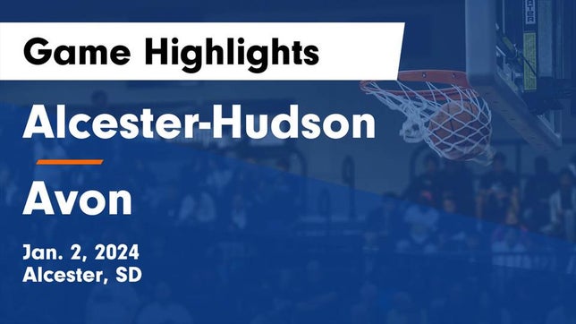 Watch this highlight video of the Alcester-Hudson (Alcester, SD) basketball team in its game Alcester-Hudson  vs Avon  Game Highlights - Jan. 2, 2024 on Jan 2, 2024
