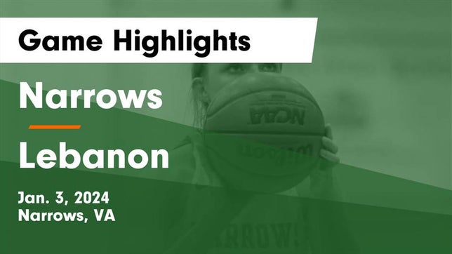Watch this highlight video of the Narrows (VA) girls basketball team in its game Narrows  vs Lebanon  Game Highlights - Jan. 3, 2024 on Jan 3, 2024