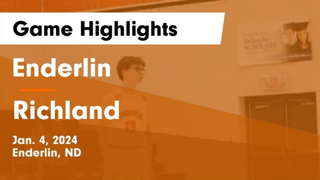 Watch this highlight video of the Enderlin (ND) basketball team in its game Enderlin  vs Richland  Game Highlights - Jan. 4, 2024 on Jan 4, 2024
