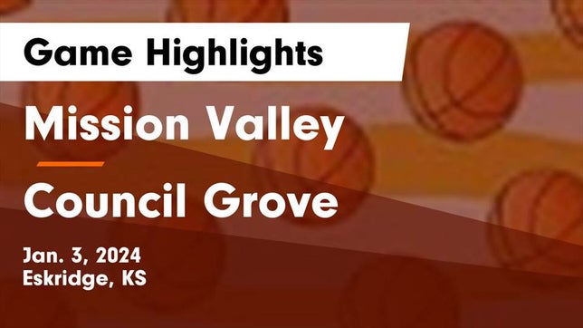 Watch this highlight video of the Mission Valley (Eskridge, KS) girls basketball team in its game Mission Valley  vs Council Grove  Game Highlights - Jan. 3, 2024 on Jan 3, 2024