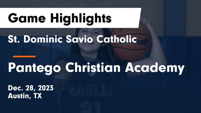 Watch this highlight video of the Savio (Austin, TX) girls basketball team in its game St. Dominic Savio Catholic  vs Pantego Christian Academy Game Highlights - Dec. 28, 2023 on Dec 28, 2023