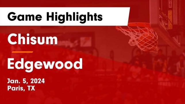 Watch this highlight video of the Chisum (Paris, TX) girls basketball team in its game Chisum vs Edgewood  Game Highlights - Jan. 5, 2024 on Jan 5, 2024