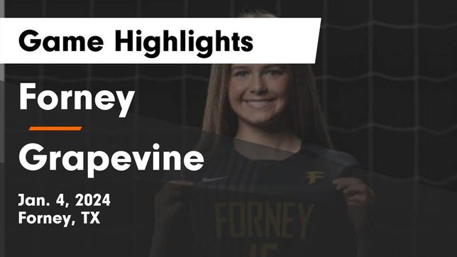 Watch this highlight video of the Forney (TX) girls soccer team in its game Forney  vs Grapevine  Game Highlights - Jan. 4, 2024 on Jan 4, 2024