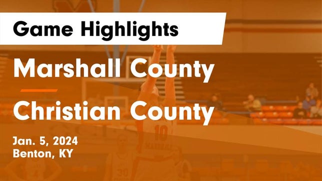 Watch this highlight video of the Marshall County (Benton, KY) girls basketball team in its game Marshall County  vs Christian County  Game Highlights - Jan. 5, 2024 on Jan 5, 2024