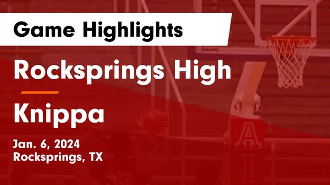 Watch this highlight video of the Rocksprings (TX) girls basketball team in its game Rocksprings High vs Knippa  Game Highlights - Jan. 6, 2024 on Jan 5, 2024