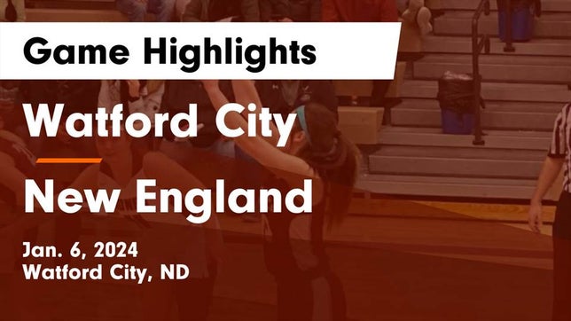 Watch this highlight video of the Watford City (ND) girls basketball team in its game Watford City  vs New England  Game Highlights - Jan. 6, 2024 on Jan 6, 2024