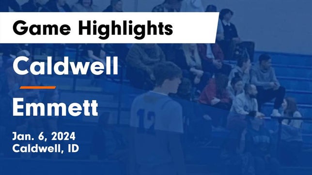 Watch this highlight video of the Caldwell (ID) basketball team in its game Caldwell  vs Emmett  Game Highlights - Jan. 6, 2024 on Jan 6, 2024