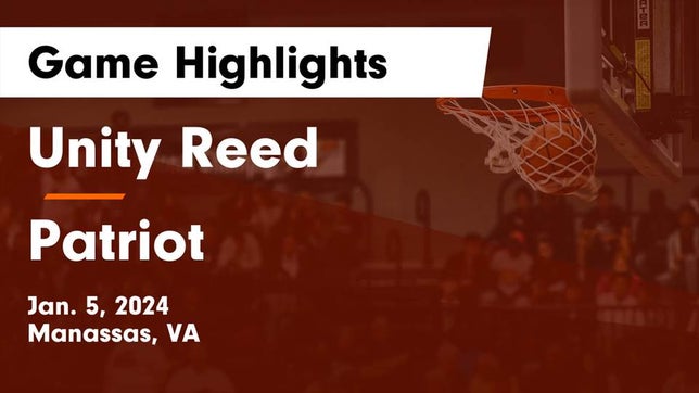 Watch this highlight video of the Unity Reed (Manassas, VA) girls basketball team in its game Unity Reed  vs Patriot   Game Highlights - Jan. 5, 2024 on Jan 5, 2024