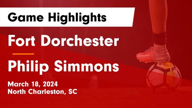 Watch this highlight video of the Fort Dorchester (North Charleston, SC) soccer team in its game Fort Dorchester  vs Philip Simmons  Game Highlights - March 18, 2024 on Mar 18, 2024