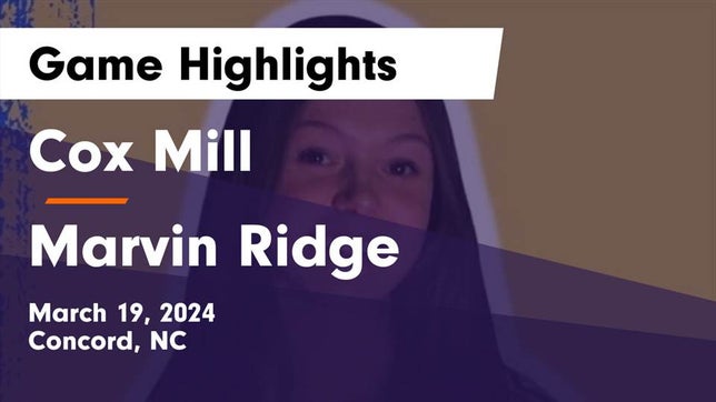 Watch this highlight video of the Cox Mill (Concord, NC) girls soccer team in its game Cox Mill  vs Marvin Ridge  Game Highlights - March 19, 2024 on Mar 19, 2024
