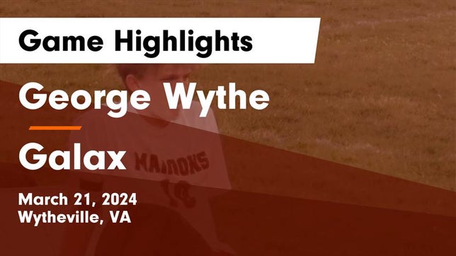 Watch this highlight video of the George Wythe (Wytheville, VA) soccer team in its game George Wythe  vs Galax  Game Highlights - March 21, 2024 on Mar 21, 2024