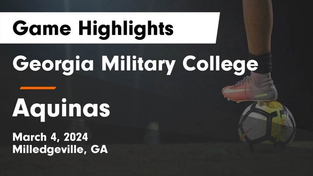 Watch this highlight video of the Georgia Military College (Milledgeville, GA) soccer team in its game Georgia Military College  vs Aquinas  Game Highlights - March 4, 2024 on Mar 4, 2024