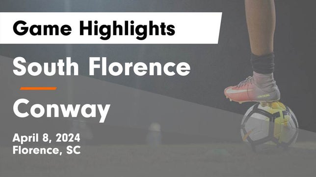 Watch this highlight video of the South Florence (Florence, SC) soccer team in its game South Florence  vs Conway  Game Highlights - April 8, 2024 on Apr 8, 2024