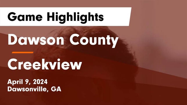 Watch this highlight video of the Dawson County (Dawsonville, GA) soccer team in its game Dawson County  vs Creekview  Game Highlights - April 9, 2024 on Apr 9, 2024